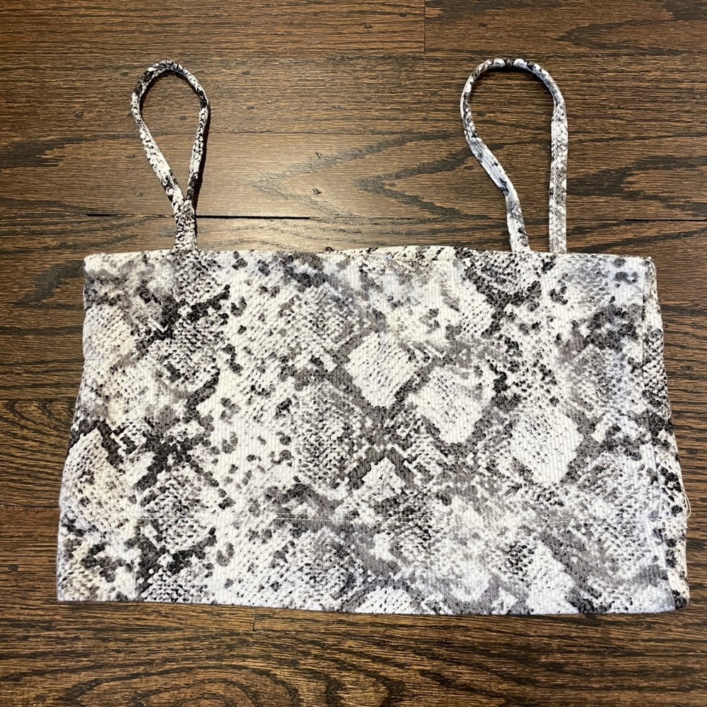 Olivaceous Snakeskin Crop Top
